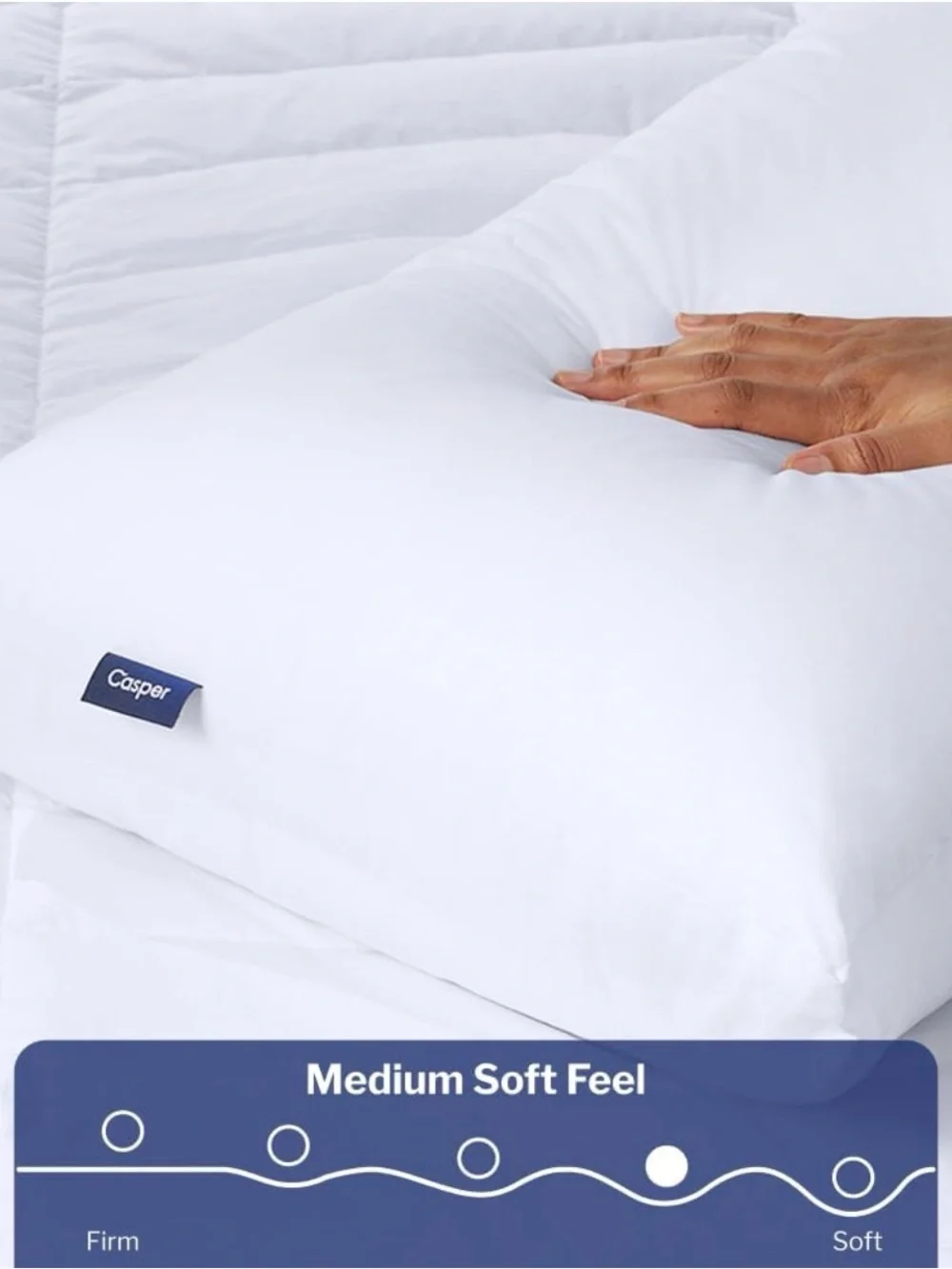 Casper Sleep Original Pillow, Standard Size – Medium Soft Feel, Down-Alternative